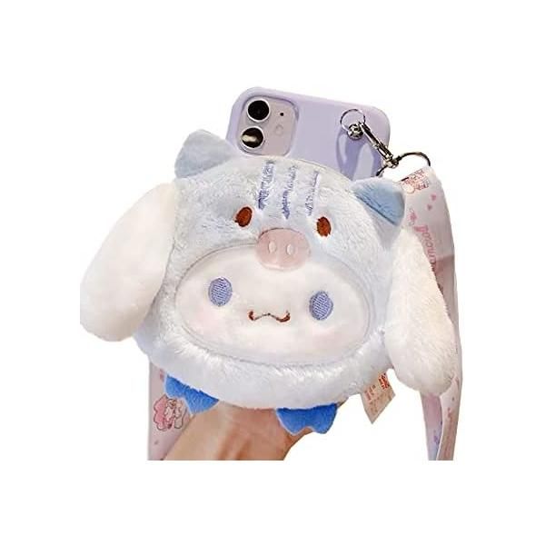 シナモロール スマホケース iPhone 13 Pro 用 ケース もこもこ ぬいぐるみ 財布型 ショルダーストラップ