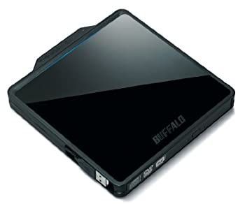 (非常に良い)BUFFALO USB2.0用 ポータブルDVDドライブ Wケーブル収納タイプ ブラック DVSM-PC58U2V-BKC