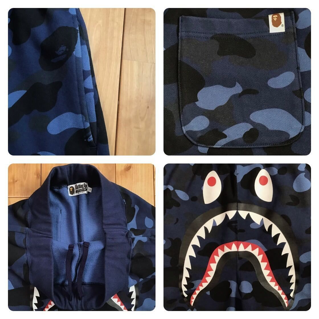 Blue camo シャーク スウェットパンツ Lサイズ a bathing ape BAPE