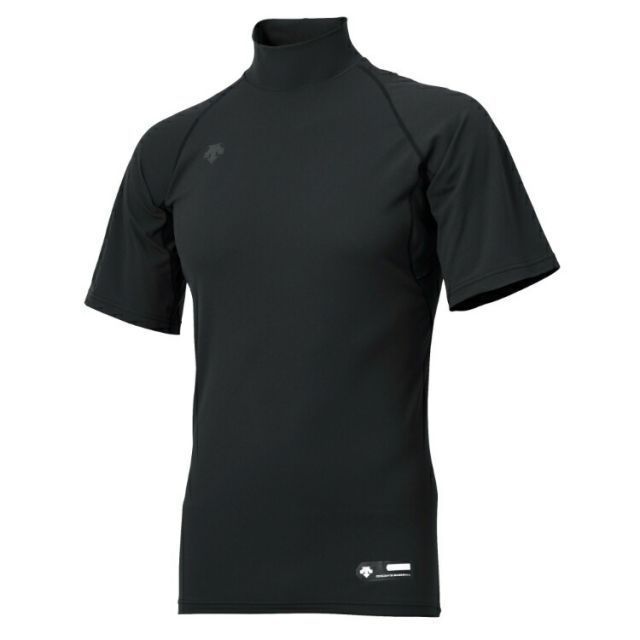 DESCENTE デサント ハイネック半袖アンダーシャツ ブラック Oサイズ STD-720B BLK | スポーツ スポーツ用品 野球 ベースボール ベースボールウェア トレーニングウェア インナー ハイネック 半袖 