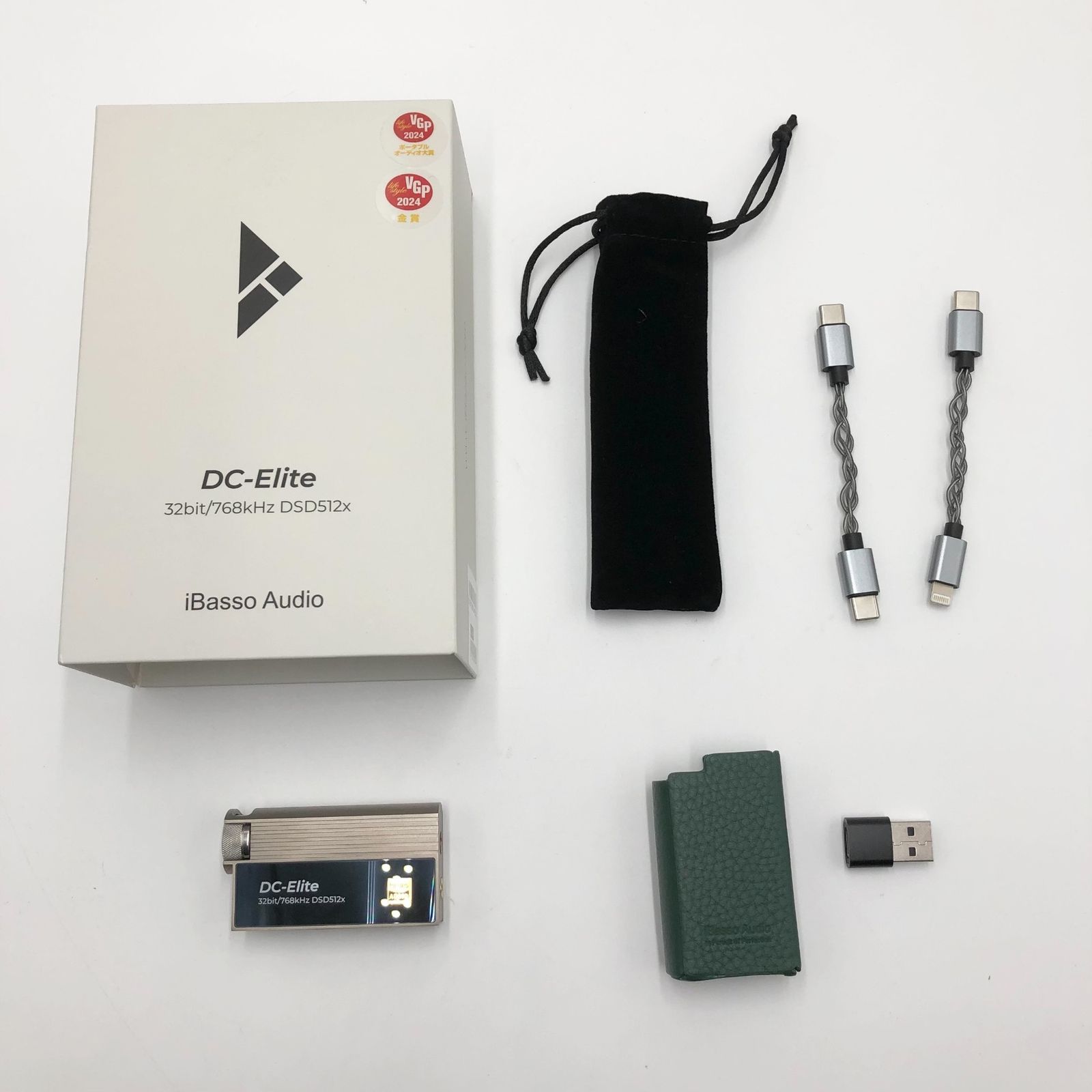 VGP2025金賞 iBasso Audio DC-Elite アイバッソ フラッグシップポータブルDAC|AMP 小型 アンプTypeC タイプC USBDAC ROHM社 BD34301EKV DAC 3.5mm 4.4mm SPDIF DSD512