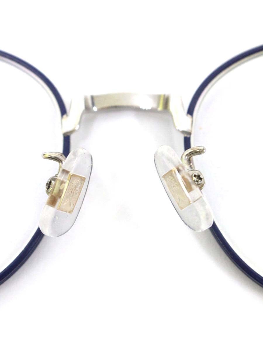  内藤熊八作 N-08 メガネ ネイビー シルバー チタンフレーム フルリム ボストン メガネ 小物