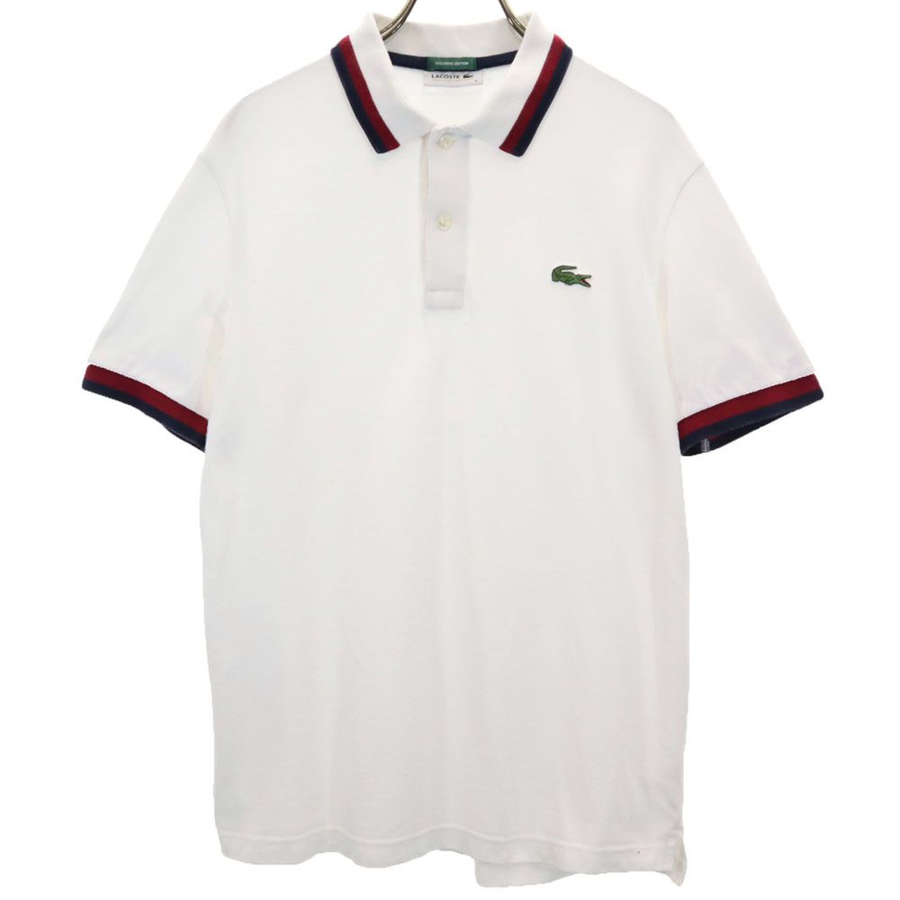 ラコステ 日本製 半袖 ポロシャツ 4 白 LACOSTE 鹿の子地 メンズ