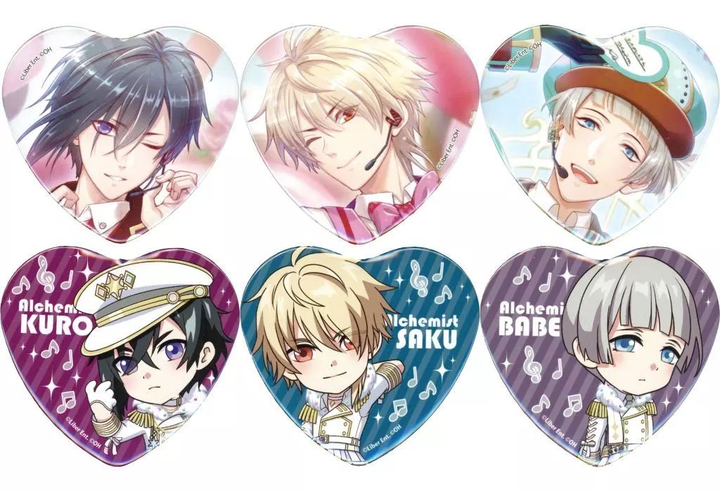 アイチュウ Alchemist 缶バッジセット 中古】バッジ・ピンズ [単品] Alchemist ハート型缶バッジ6種セット