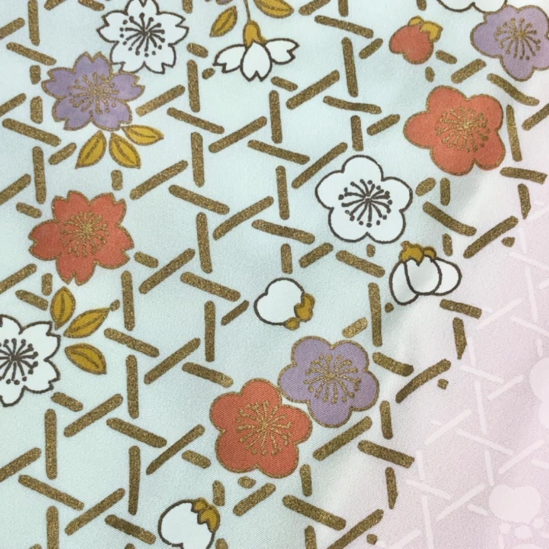 長襦袢 竹垣に花模様 梅 桜 暈し 桜色 半衿付 J-282 - メルカリ