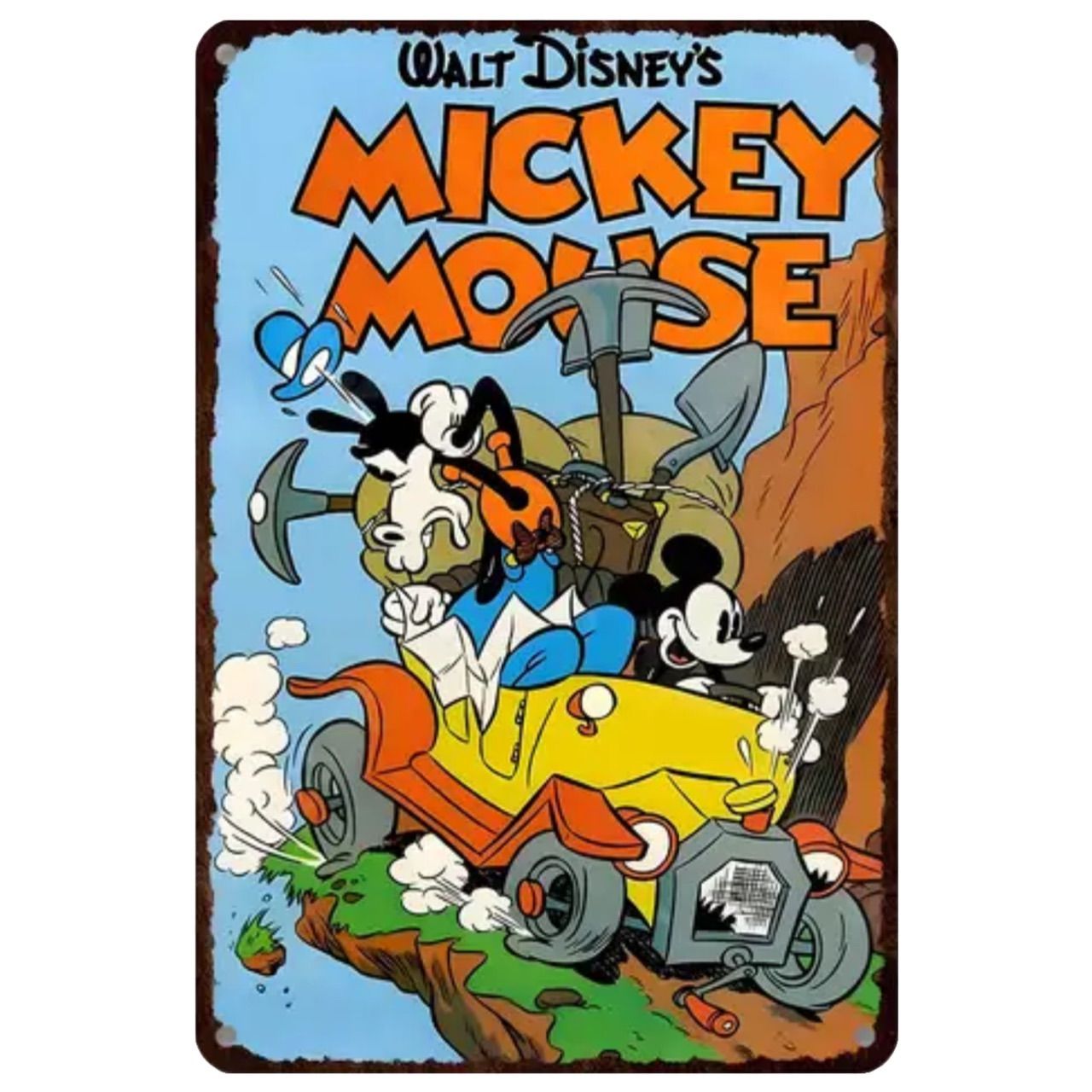 831】新品 レトロ ブリキ看板 ☆ Disney Mickey Mouse ☆ ミッキー