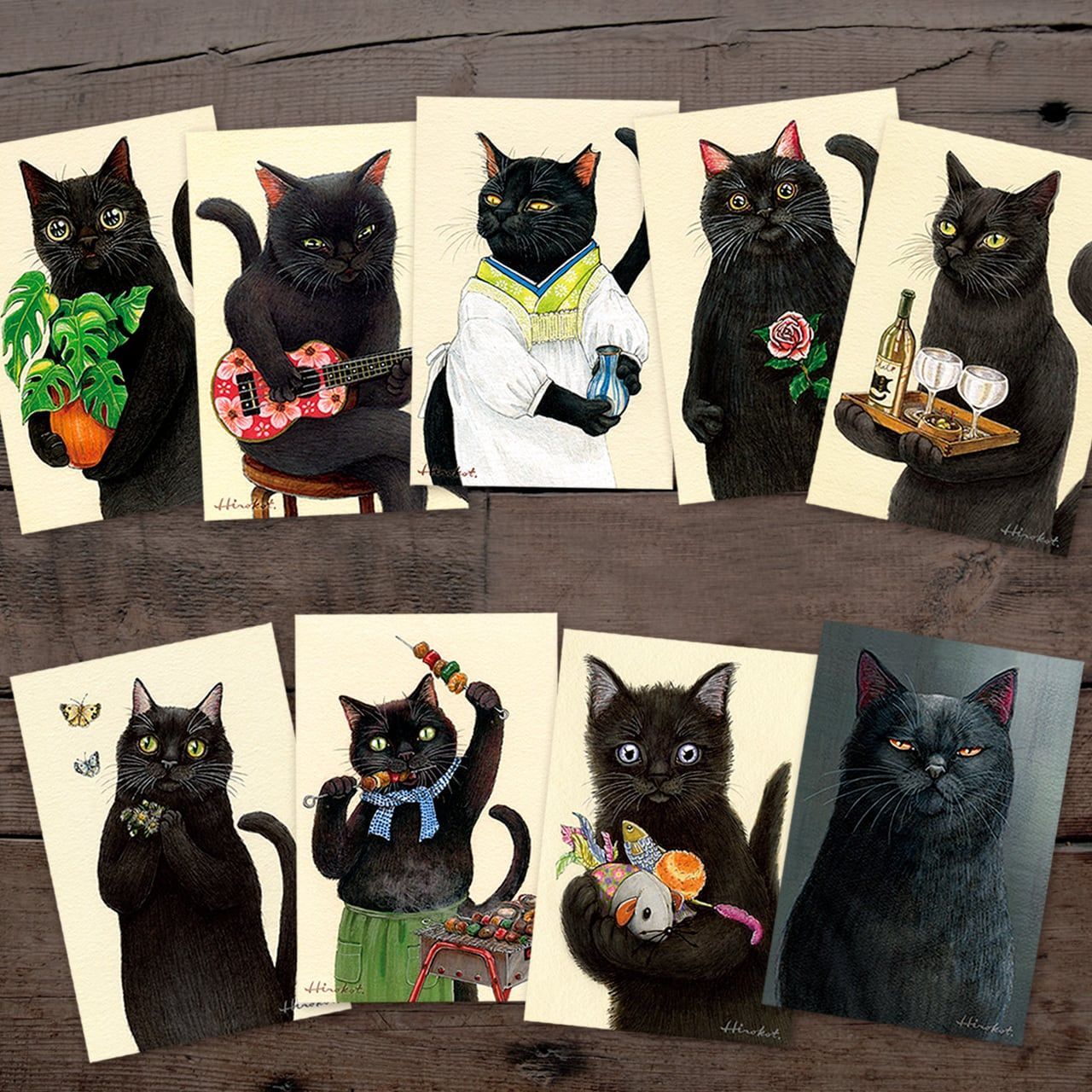 大割引 I❤︎黒猫!! 猫のポストカード 9枚セット - メルカリ その他