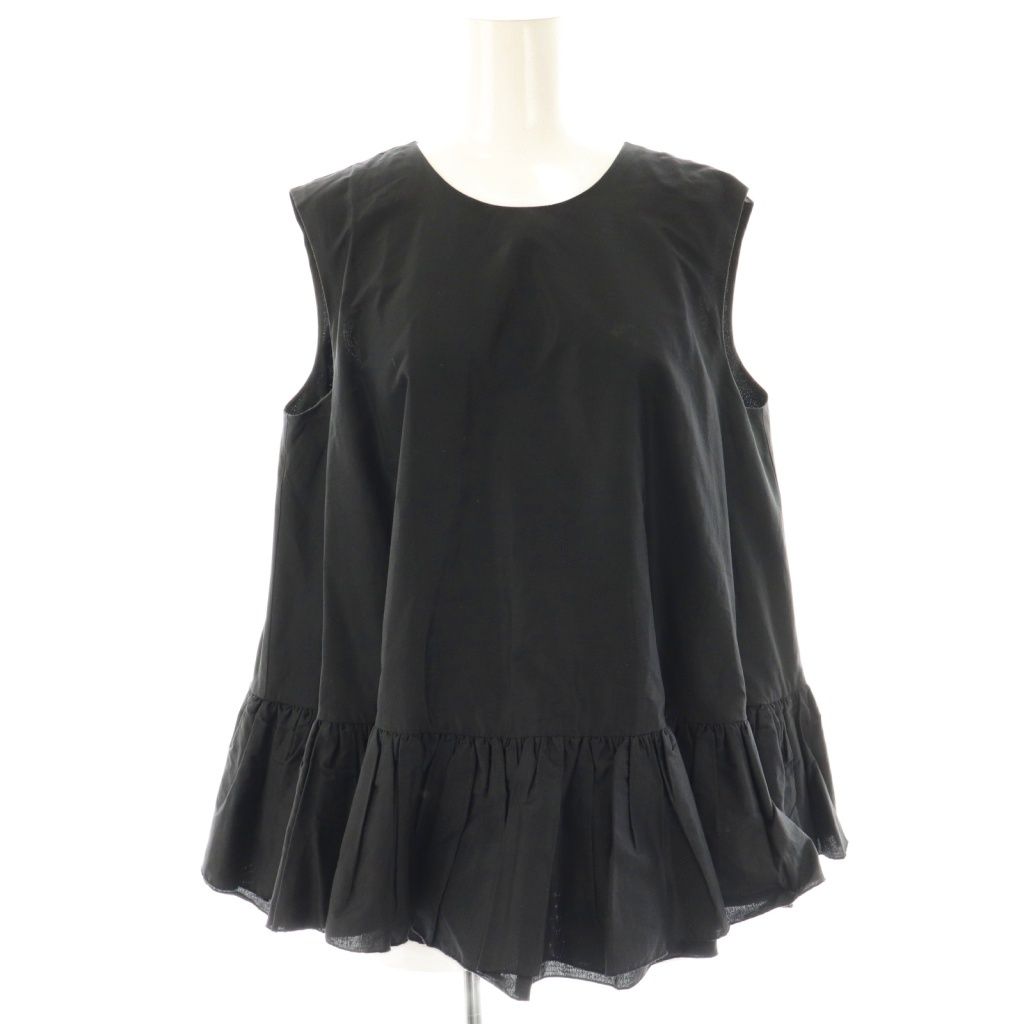 ドゥロワー Drawer タフタバックリボンブラウス ノースリーブ 36 ブラック HK OS