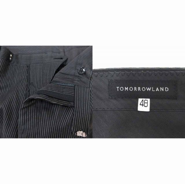 TOMORROWLAND ウール　スラックス　48 トゥモローランド TOMORROWLAND スラックスパンツ ストライプ