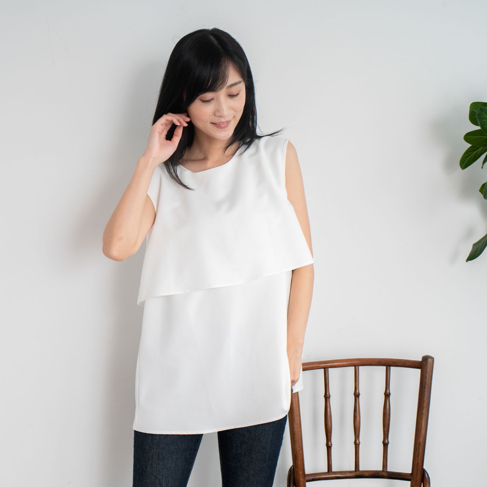 フレンチスリーブブラウス マタニティ 授乳服