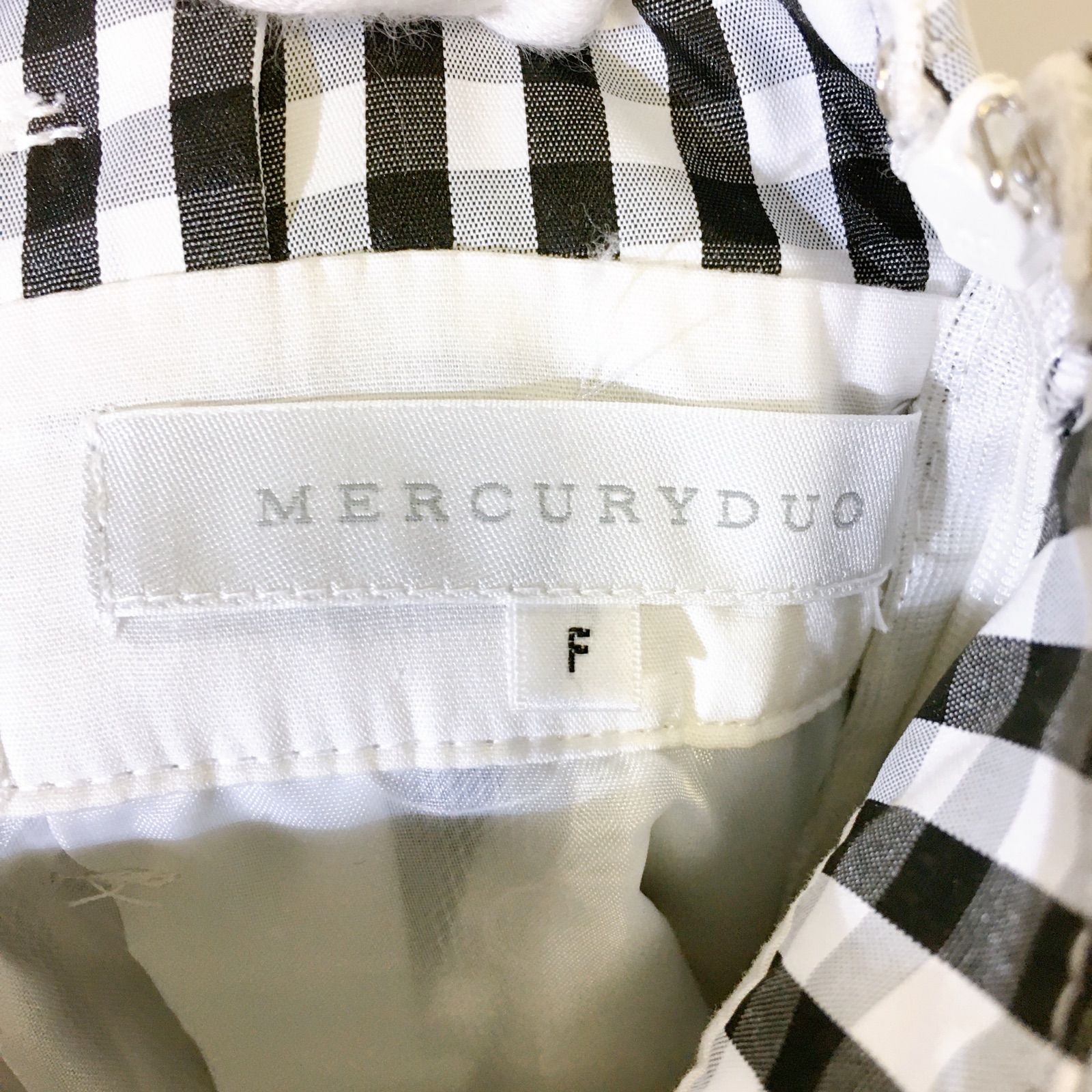 【美品】 MERCURYDUO マーキュリーデュオ スカート ギンガムチェック ブラック ベルト付き レディース F