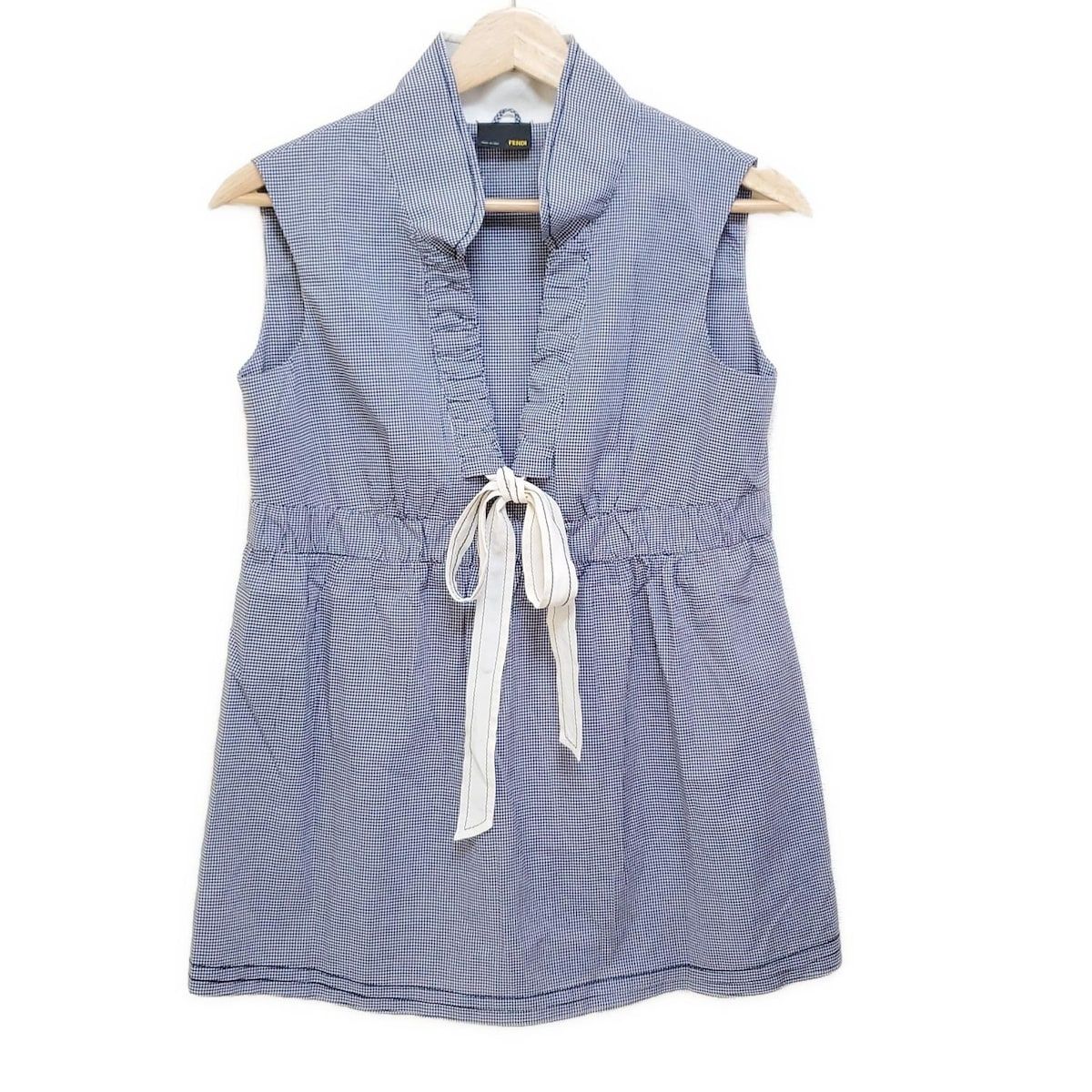 #snc フェンディ FENDI カットソー 38 茶 ノースリーブ  レディース [795515] FENDI(フェンディ) ノースリーブブラウス ブラック サイズ 42