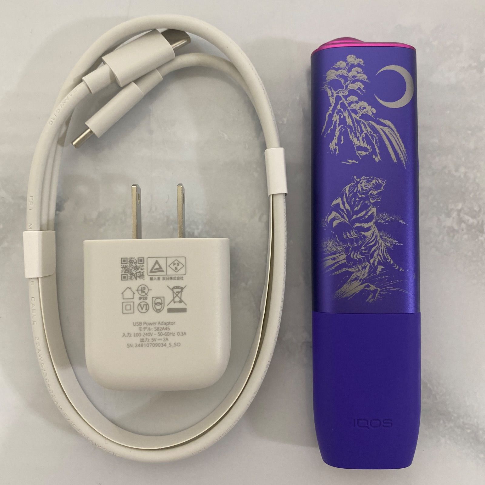 虎 三日月 デザイン レーザー加工 iQOS ILUMA ONE アイコス イルマ