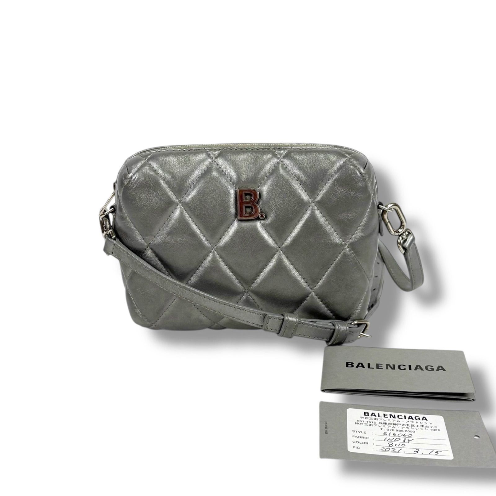 バレンシアガ BALENCIAGA タッチカメラ ミニショルダーバッグ シルバー 