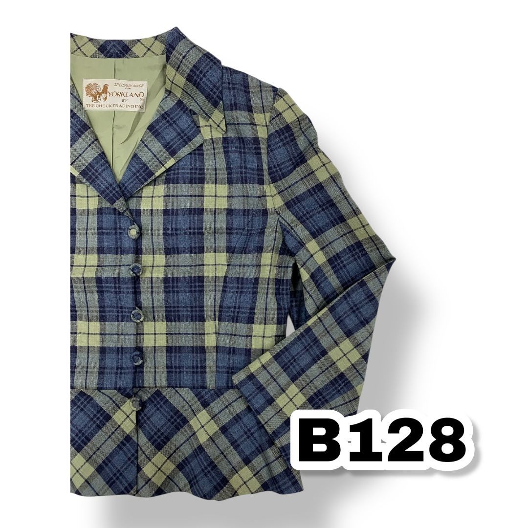 YORK LAND ヨーク ランド ジャケット ブルー系チェック柄 サイズ11AR 管理B128