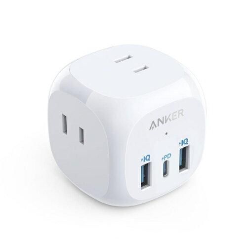 【新品・2営業日で発送】A9231524 電源タップ Anker PowerExtend(6-in-1) ホワイト A9231524 直挿し ／3個口 ／スイッチ無 ／3ポート 