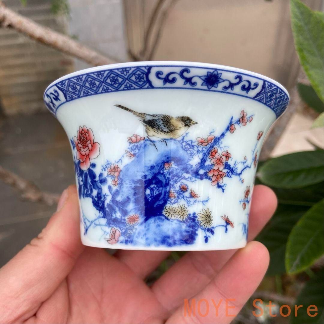 中国茶器 景徳鎮 陶磁器 青花馬蹄三才蓋碗 喜上眉梢 茶碗 煎茶器 新品 中国茶器 景徳鎮 陶磁器 青花馬蹄三才蓋碗 喜上眉梢 茶碗 煎茶器 新品