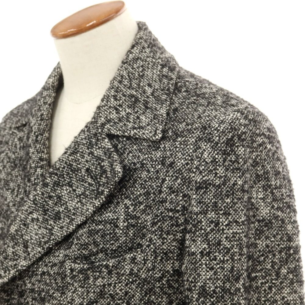 中古】タリアトーレ TAGLIATORE ツイード ポロコート ブラックx