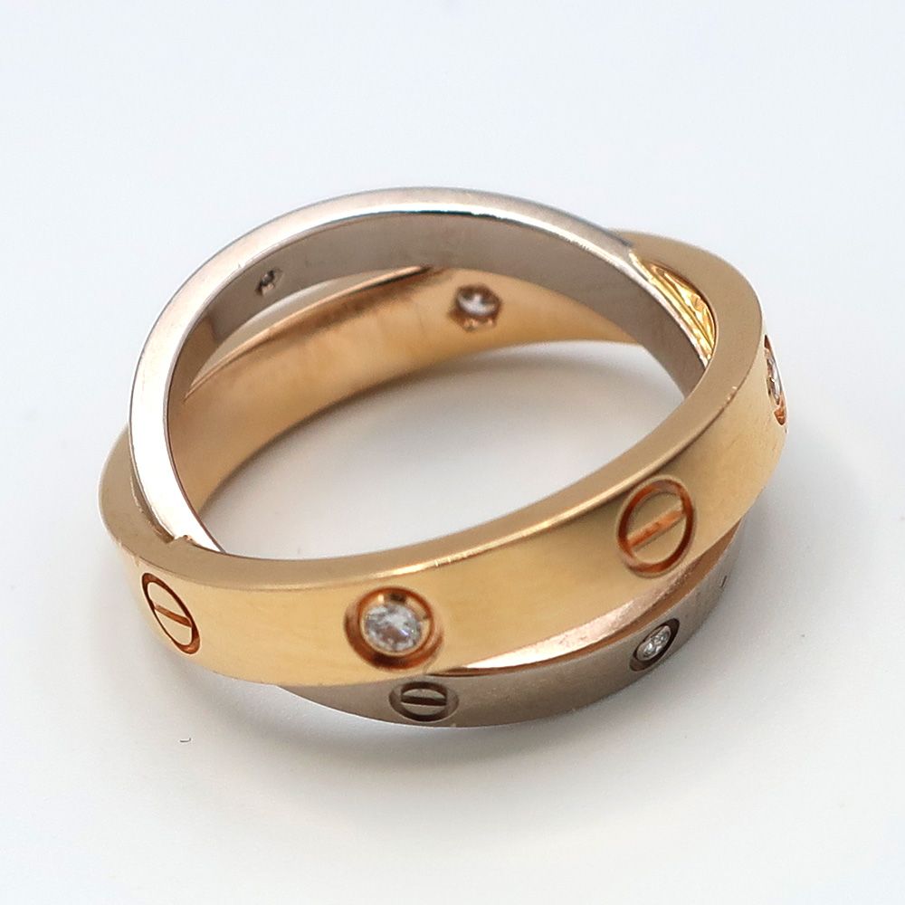 CARTIER カルティエ ビーラブ リング 6P ダイヤ 10号 K18 指輪