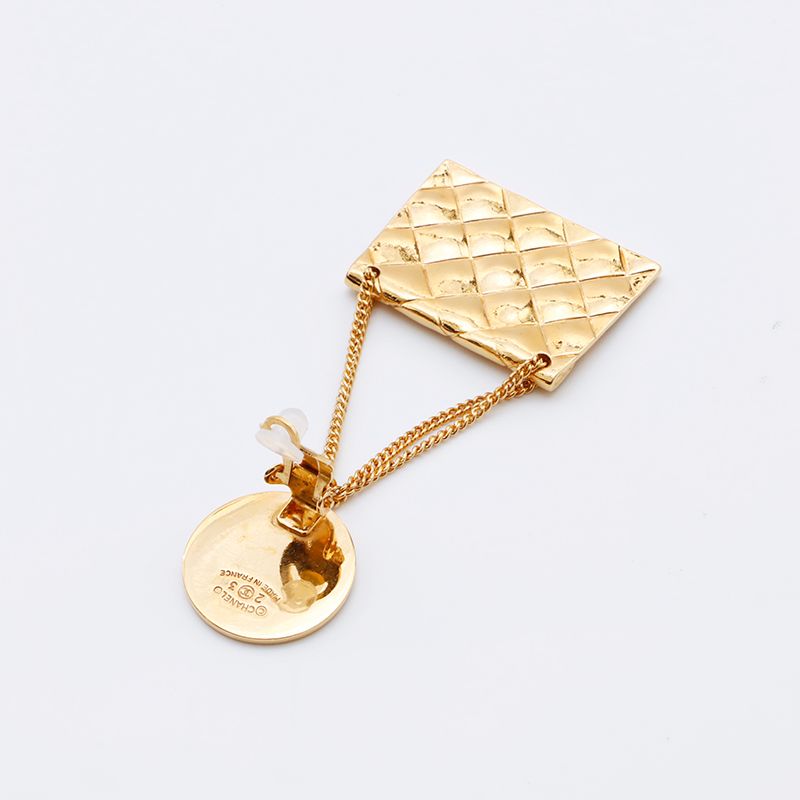 シャネル アクセサリー イヤリング マトラッセ バッグ型イヤリング チェーンショルダー ゴールドメッキ Bランク CHANEL 中古 六甲道店 CHANEL シャネル イヤリング 2cc3 マトラッセ バッグ コイン ココ