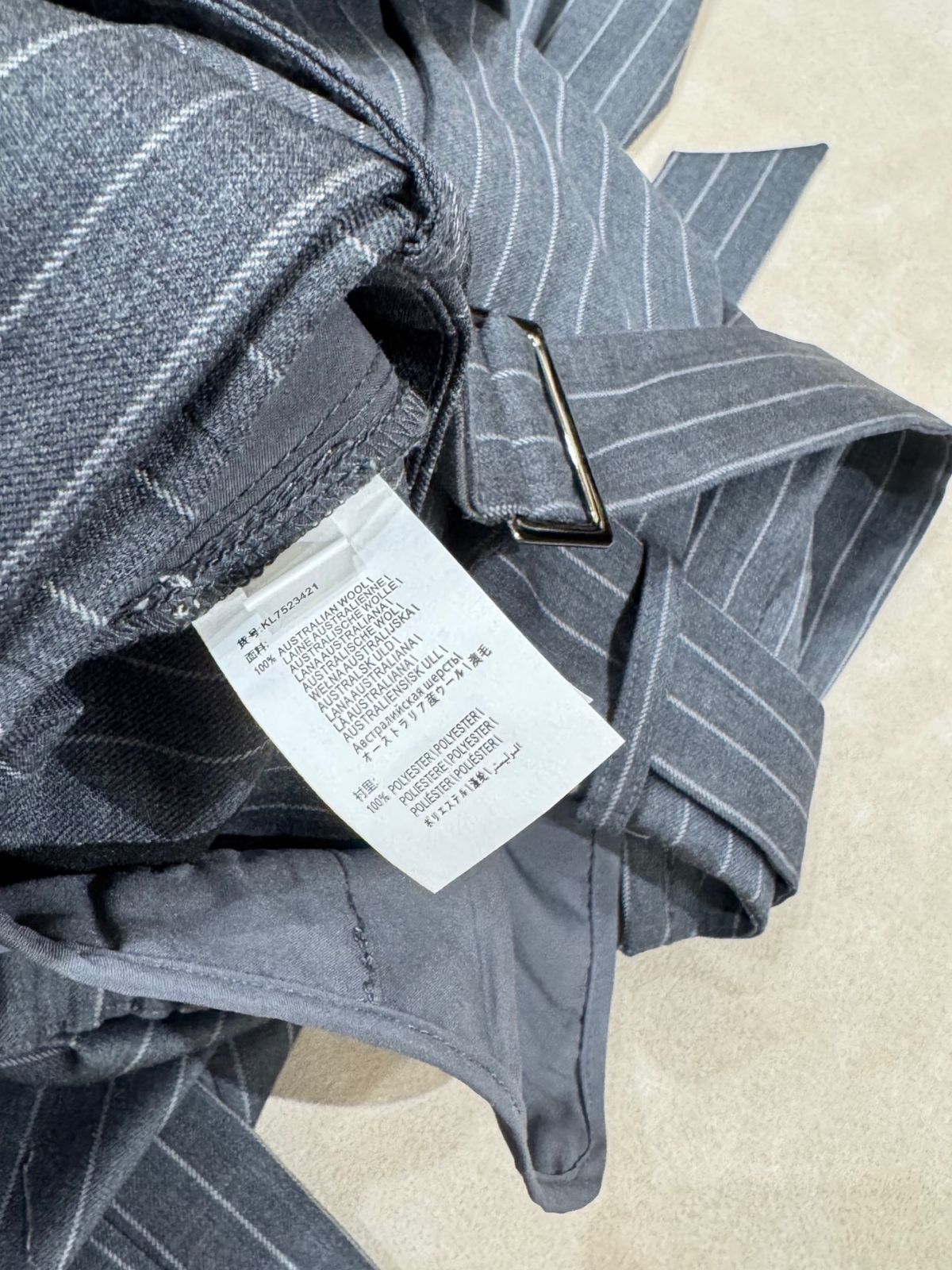 レーS L ブルネロクチネリ レディース スパンコール襟 ストライプ シャツ パンツセット オーストラリアウール