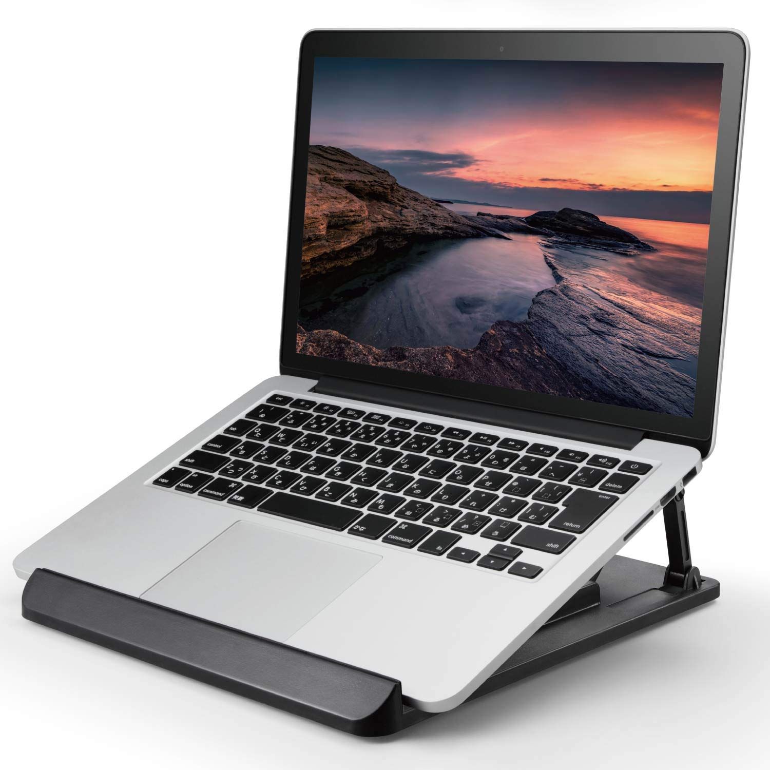 エレコム ノートPCスタンド 折りたたみ 回転式 折りたたみ時サイズ:幅258×奥行280×高さ30mm 耐荷重:10kg ブラック PCA-LTSR8BK 