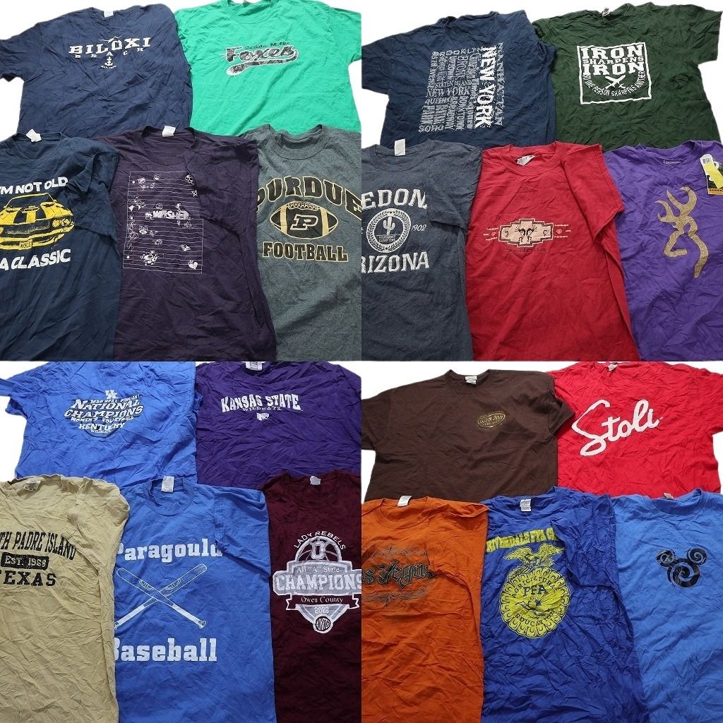 古着卸 まとめ売り カラーmix プリント 半袖Tシャツ 20枚セット