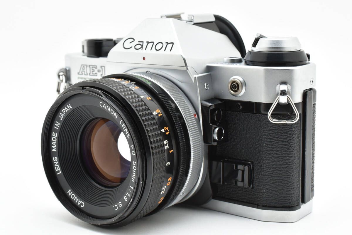 モルト交換済 キヤノン Canon AE-1 PROGRAM シルバー ＋ FD 50mm F1.8 s.c. W0996 AW2384
