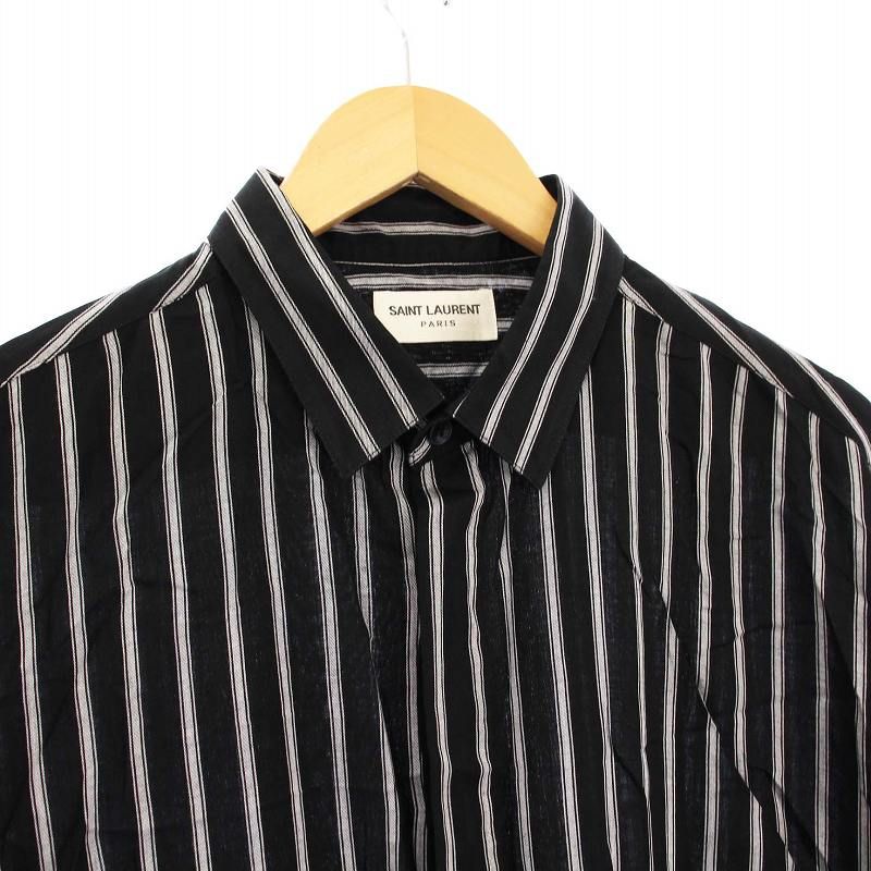サンローラン パリ SAINT LAURENT PARIS シャツ 長袖 ストライプ 42 