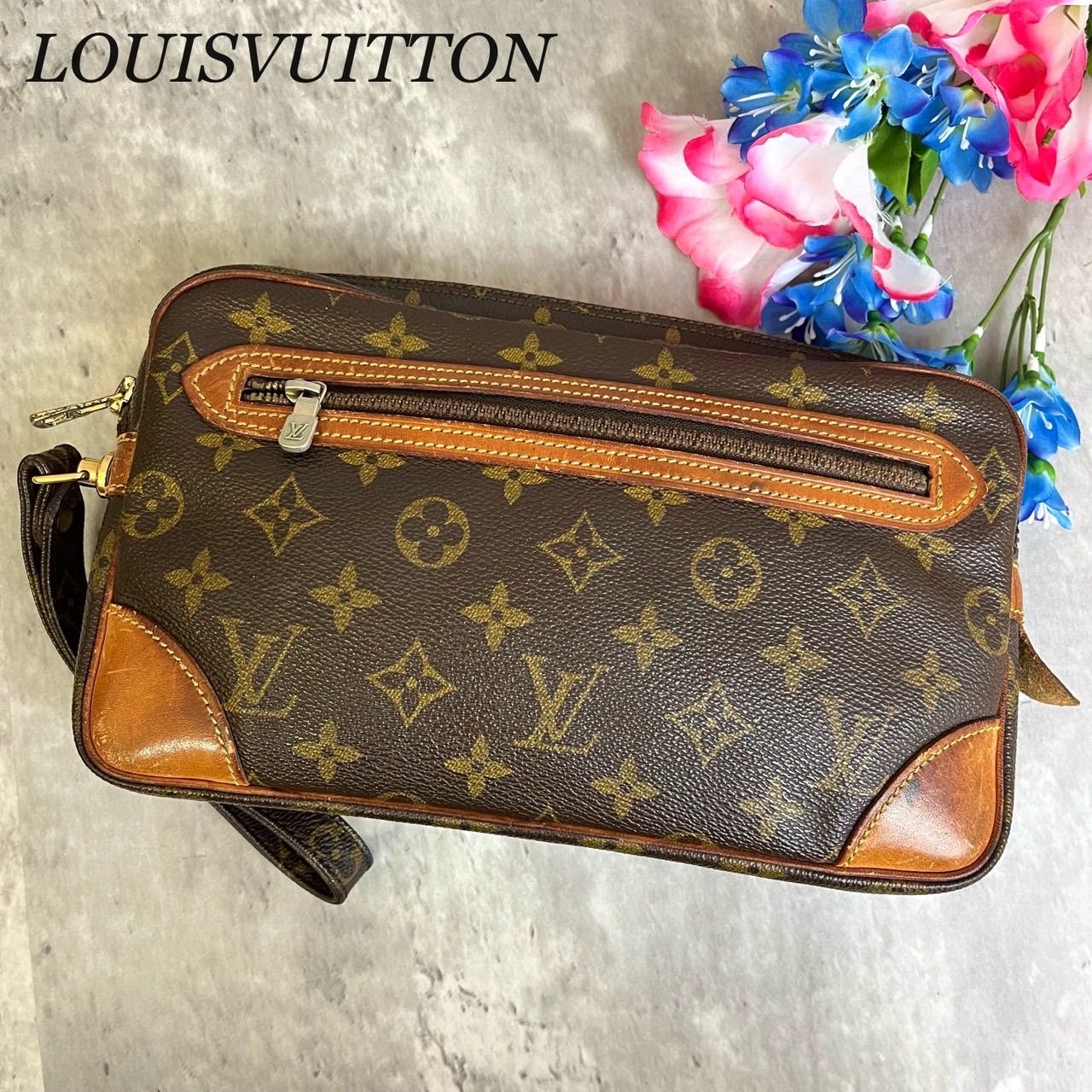 ✨良品✨ LOUISVUITTON ルイヴィトン セカンドバッグ クラッチバッグ ハンドバッグ 小物入れ マルリードラゴンヌ モノグラム 総柄  ロゴ型押し ゴールド金具 ヌメ革 PVCレザー ユニセックス レディース メンズ ブラウン 茶色 - メルカリ