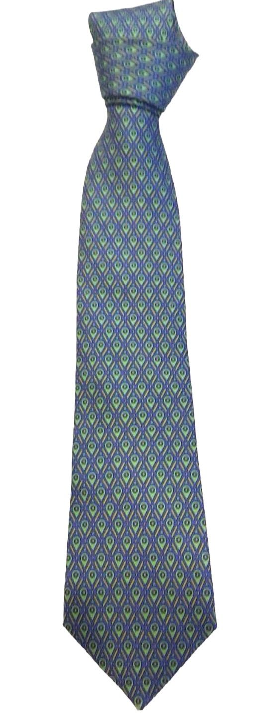 エルメス　シルク100% ネクタイ 青 HERMES エルメス シルク ネクタイ ブルー系 ヴィンテージ