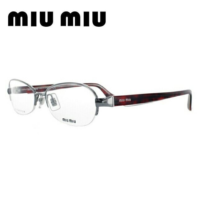 ミュウミュウ メガネフレーム おしゃれ老眼鏡 リーディンググラス miumiu 眼鏡 MU55IV 5AV1O1 54 シルバー| レッド ハバナ レディース