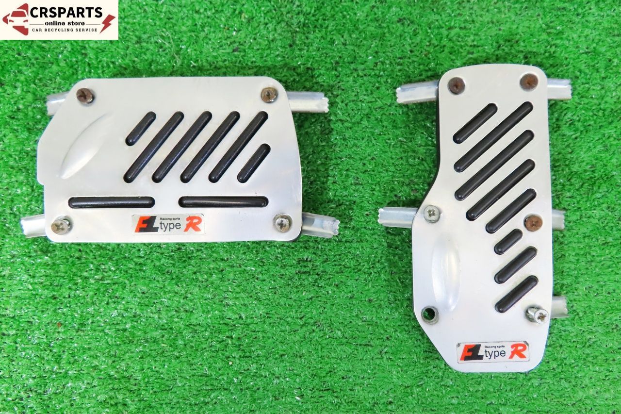 アルミ製 レーシングタイプ AT アクセル ブレーキ ペダルカバー 2点セット ◆取外 JE1◆ |No 13812