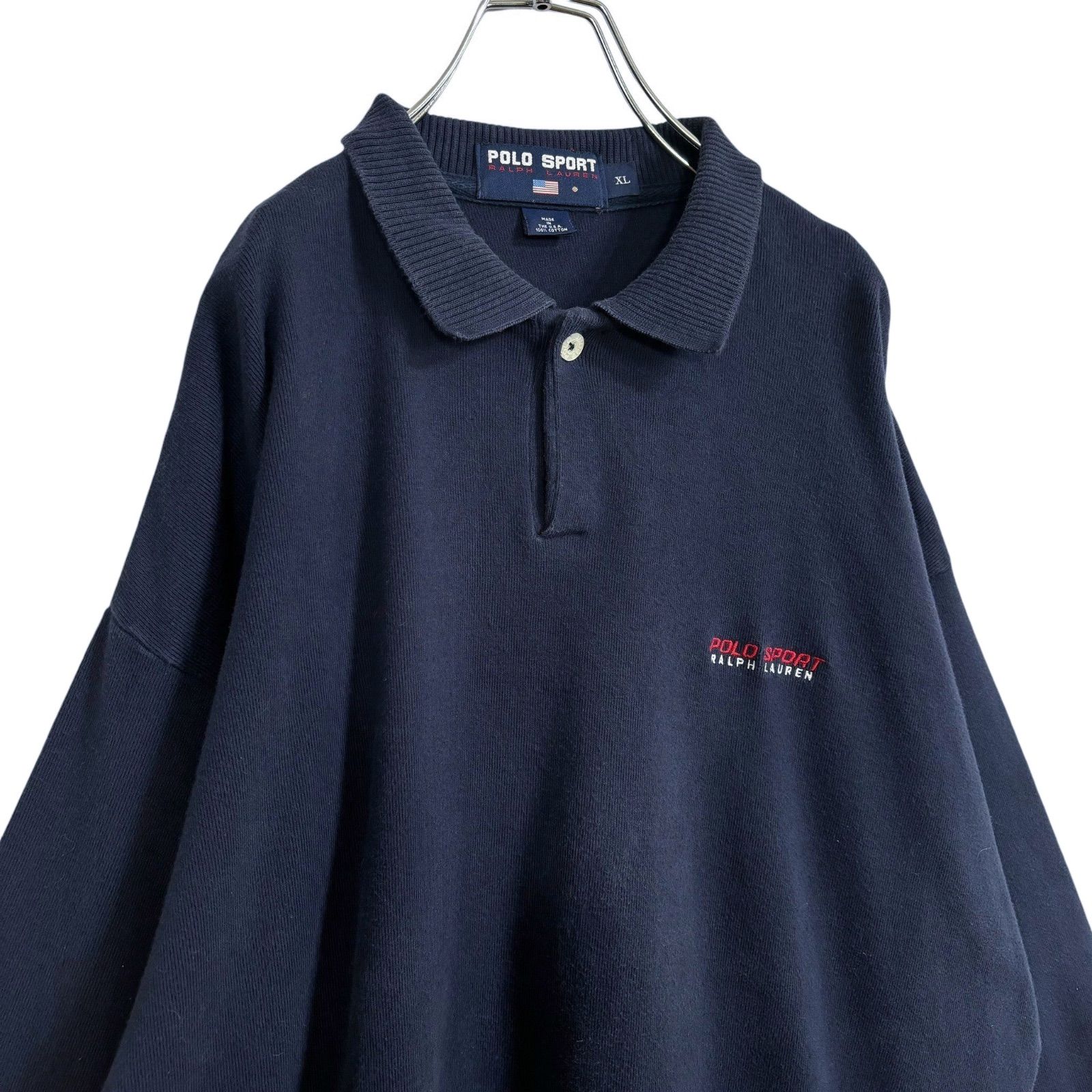 90s POLO SPORT-RL Made in USA L/S sweat polo shirt - メルカリ
