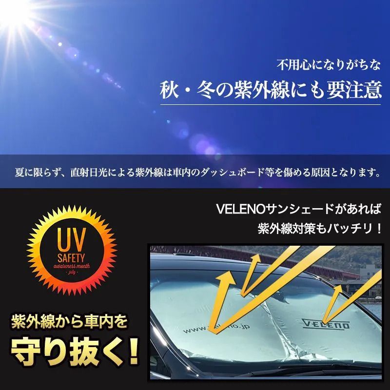 サンシェード LL サイズ NOAH ノア ZWR80 ZRR80 対応 VELENO 日除け 車中泊 目隠し 設置型 UVカット 紫外線 対策  日差し防止 折り畳み 収納袋付き バイザーで挟むだけ 設置型 フロントガラス設置型 コンパクト シルバー - メルカリ