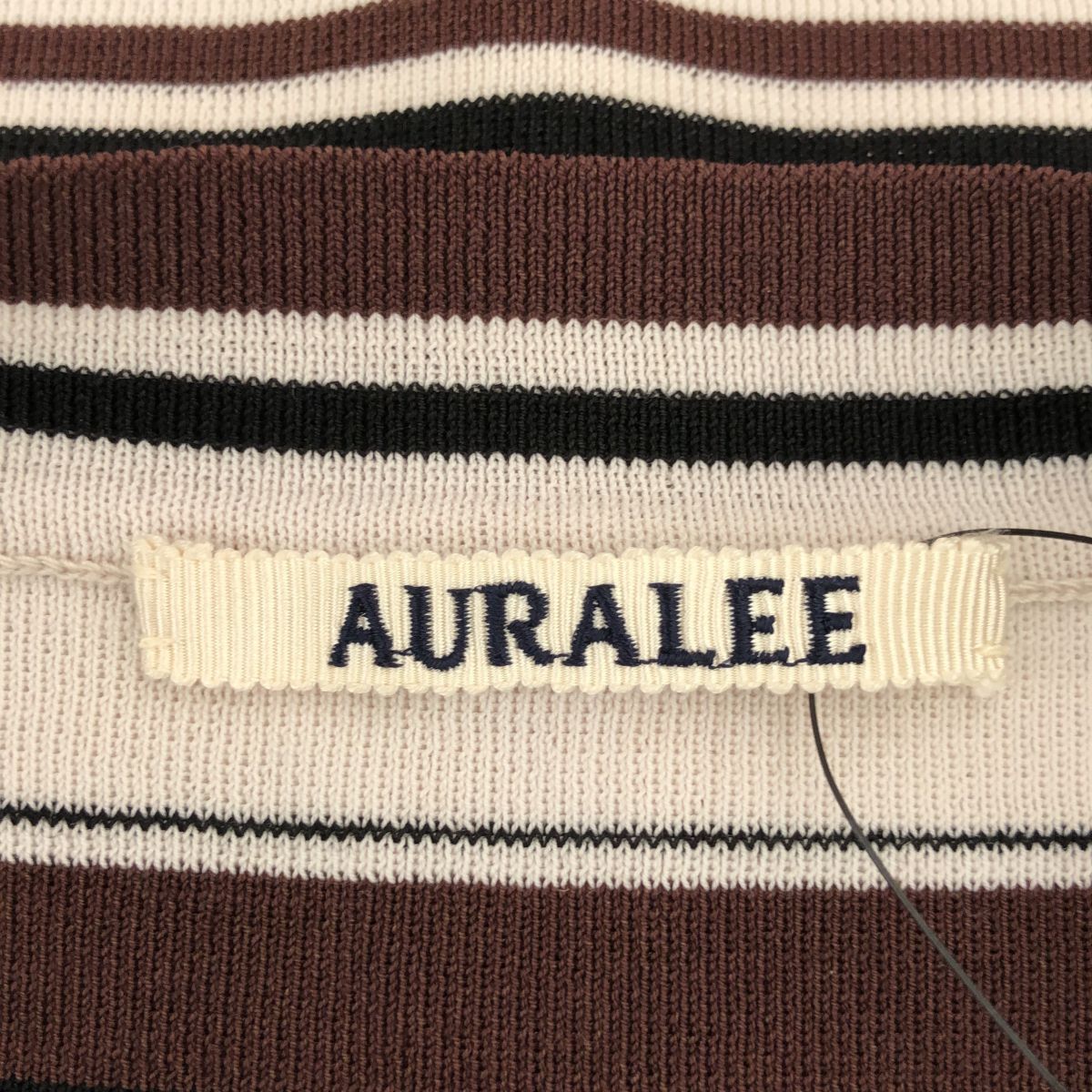 AURALEE オーラリー 21/SS A21ST01WB WOOL RECYCLE POYESTER BORDER HIGH GAUGE RIB KNIT  T ボーダーリブニットTシャツ 4 ブラウン/ブラック - メルカリ