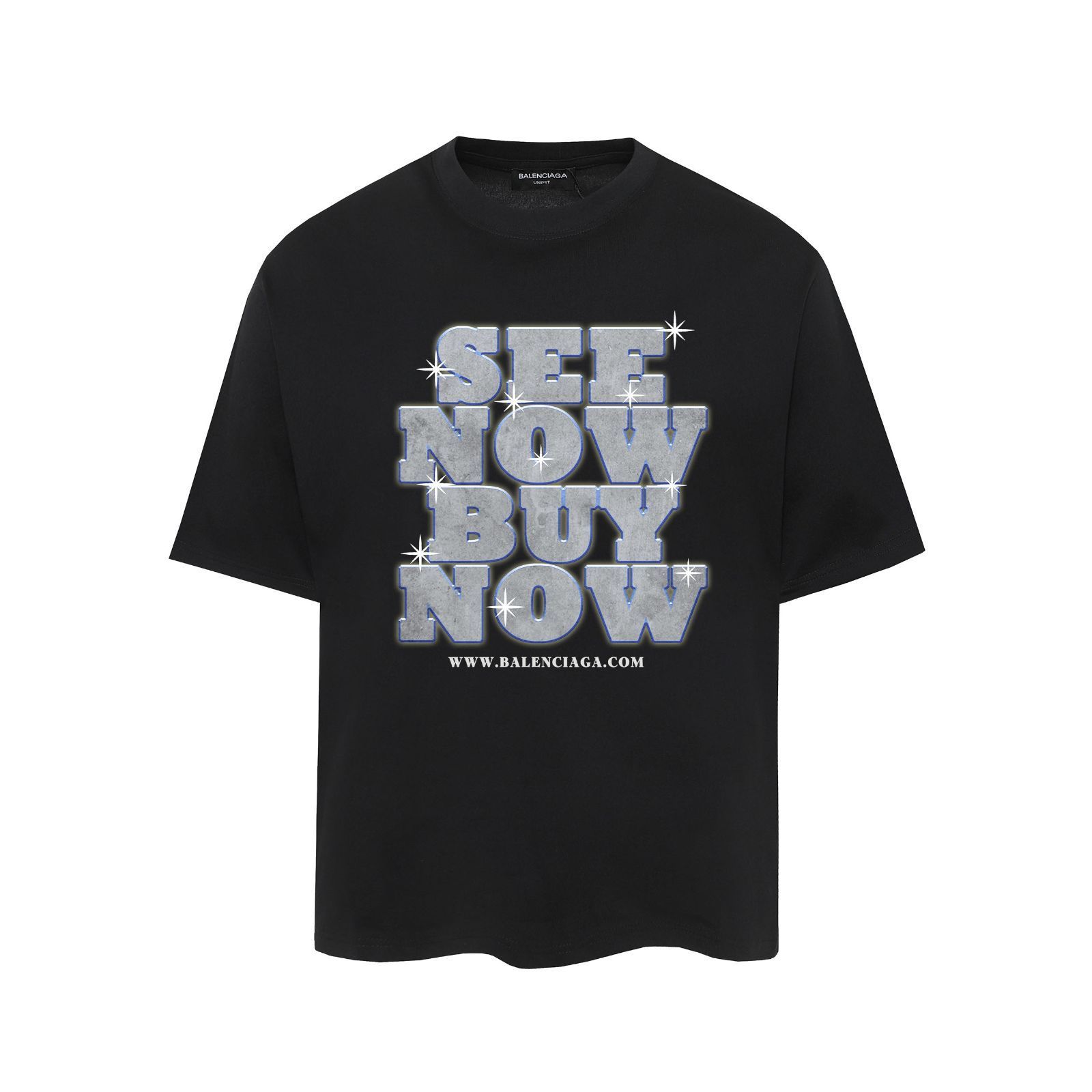 BALENCIAGA （バレンシアガ） バックプリントTシャツ 確実正規品］バレンシアガ バックロゴプリント Tシャツ ブルー M