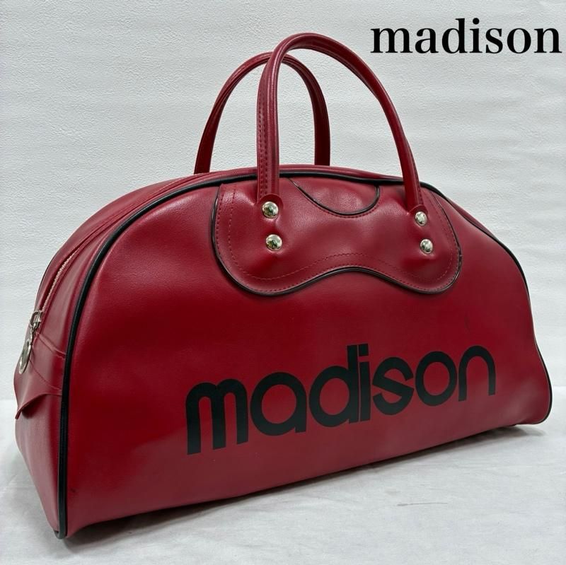 マジソンバッグ ボストンバッグ 赤 ヴィンテージ レトロ 昭和　エナメルバッグ VINTAGE ヴィンテージ ボストンバッグ MADISON SQUARE GARDEN
