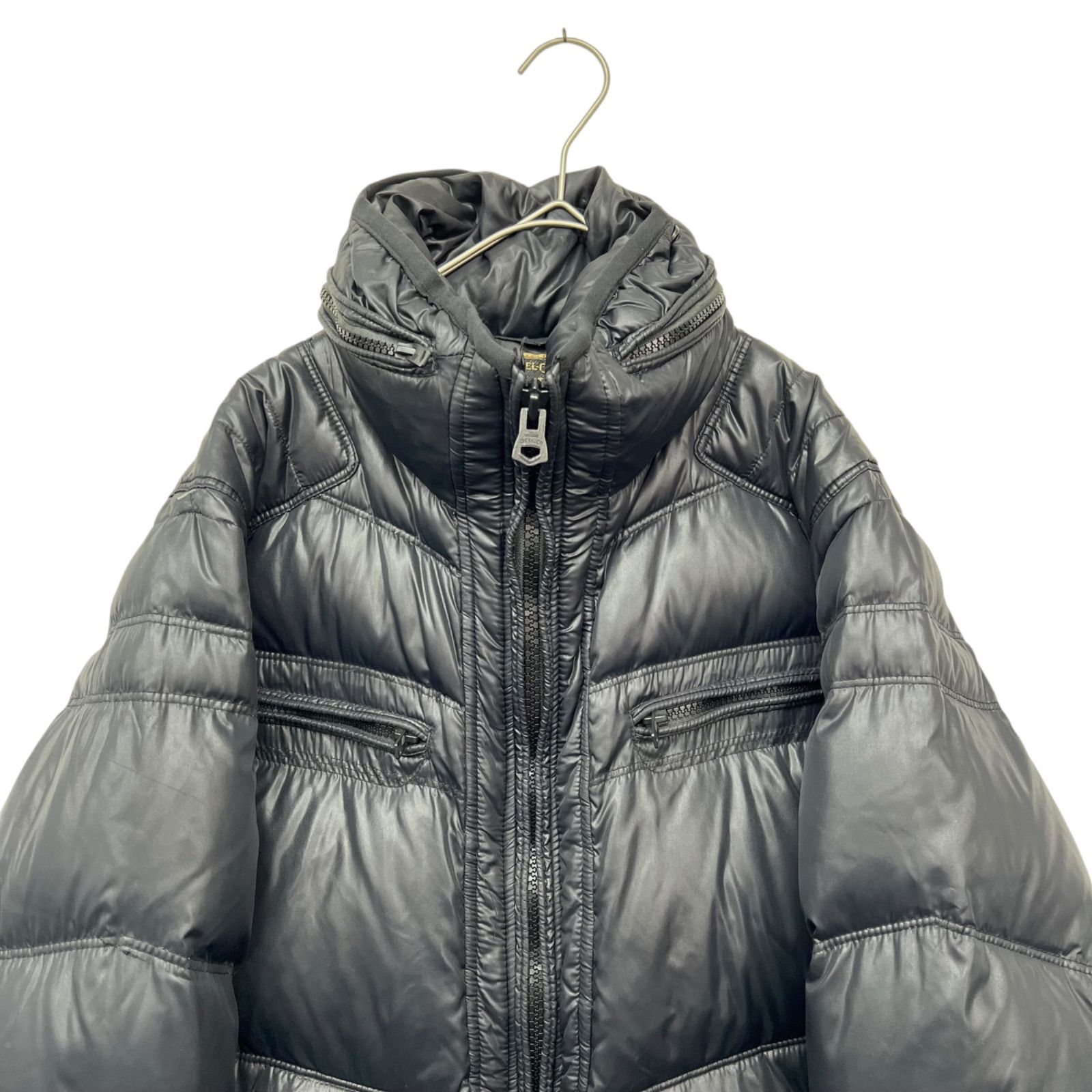 DIESEL ブラック ダウンジャケット フード付き DIESEL フード付き