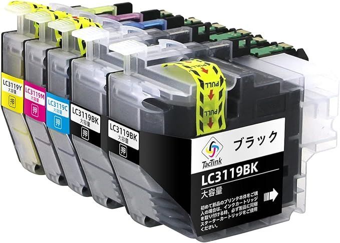 TacTink LC3119-4PK Brother ブラザー用 大容量 互換インクカートリッジ (4色セット+黒1本) 残量検知搭載 国際認証  個別包装 - メルカリ