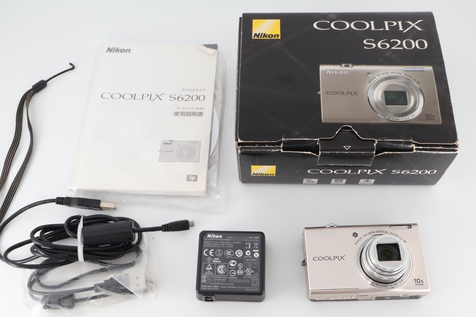 ニコン Nikon COOLPIX S6200 シルバー 実用美品】NIKON ニコン COOLPIX S6200 シルバー コンパクトデジタル