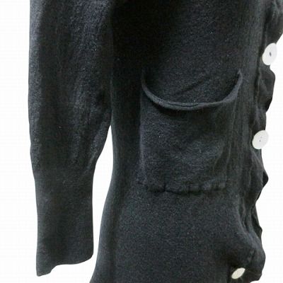 ワイズフォーリビング  ニット カーディガン 7分袖 ウール 黒 ■GY09 ワイズフォーリビング Y's for living ニット カーディガン 7分