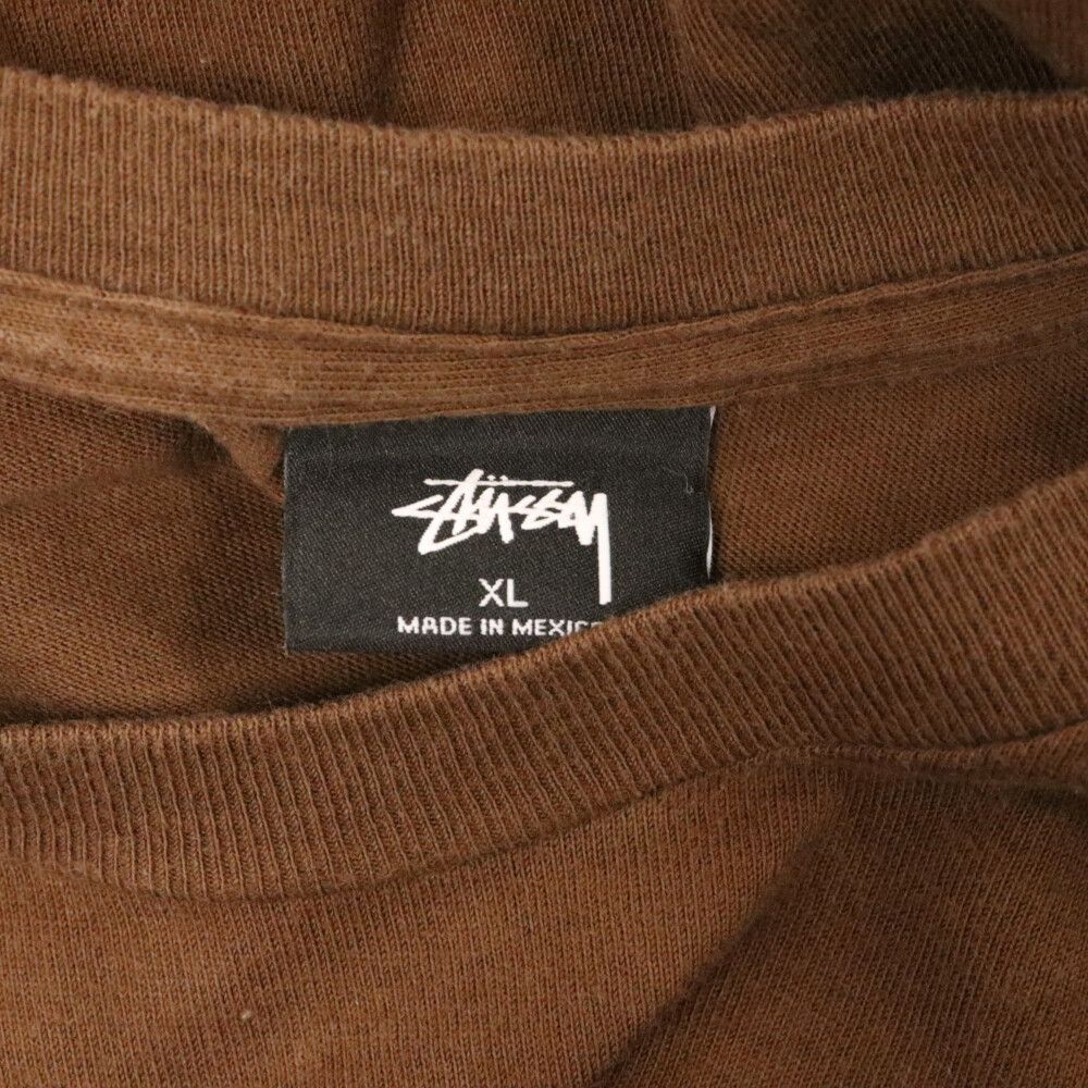 Stussy ブラウン 長袖カットソー M STUSSY (ステューシー) ロゴ