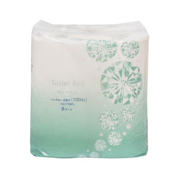 まとめ TANOSEE トイレットペーパーピュアホワイト シングル 芯あり 100m 1セット 48ロール 8ロール×6パック ×5セット