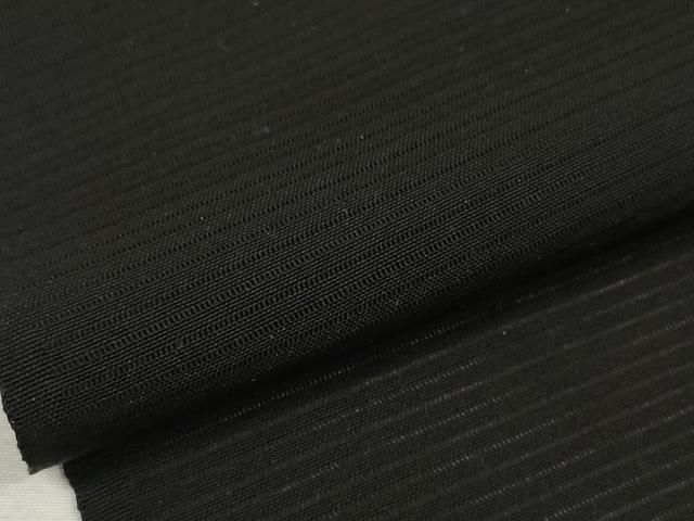 平和屋着物▽夏物 黒紋付 黒反物 着尺 絽 五泉 繁有京黒