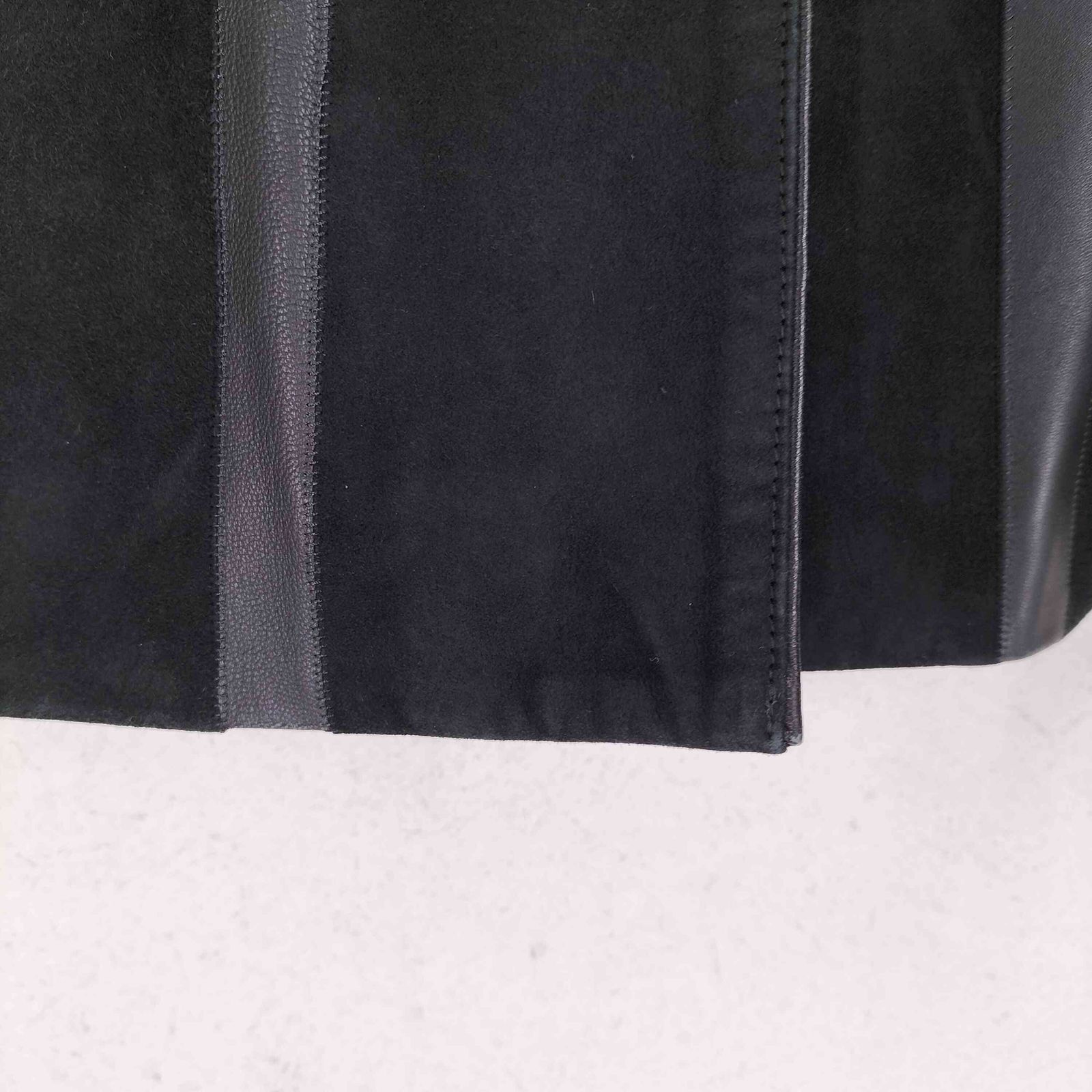 古着 リアルレザー切替ハーフコート