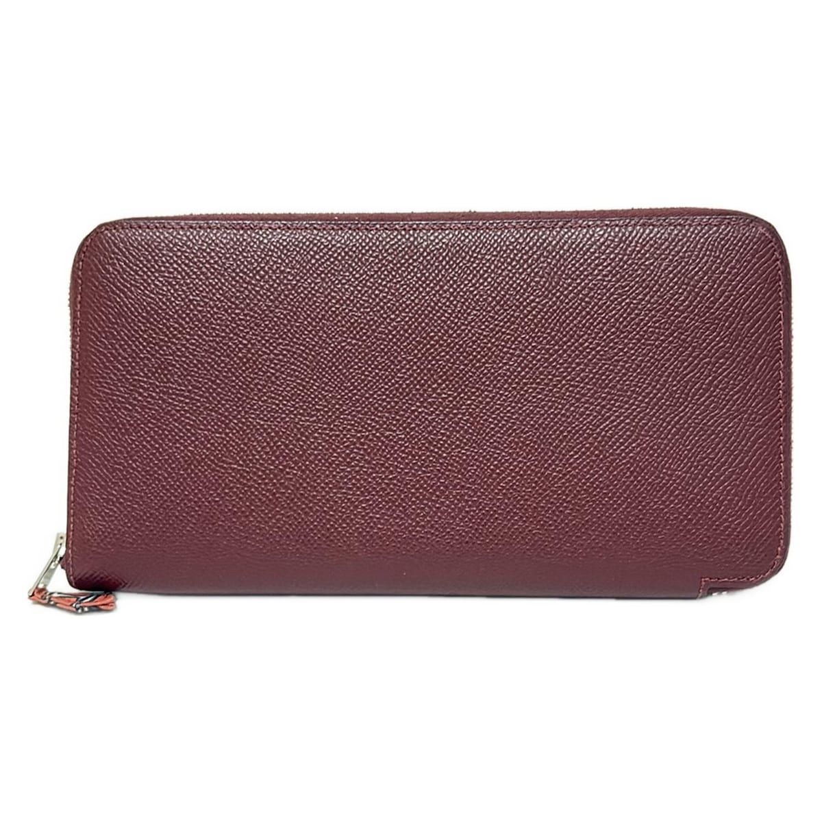 エルメス HERMES 長財布 アザップロングシルクイン ヴォーエプソン レッド ラウンドファスナー □M 財布 エルメス 長財布 アザップロングシルクイン エルメス HERMES 長財布