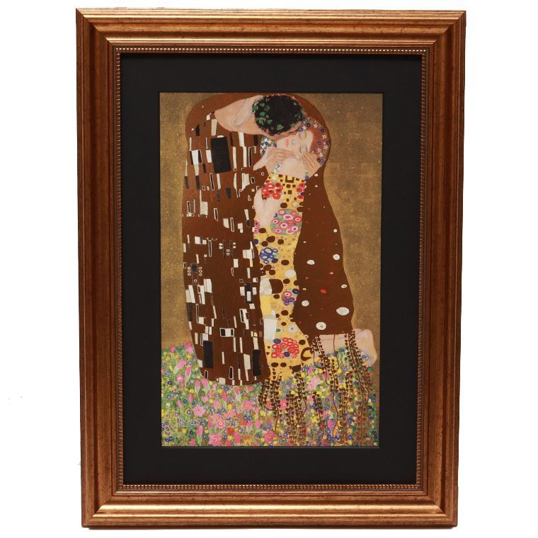 Gustav KLIMT ／接吻／キス／額縁入り The Kiss / Gustav Klimt