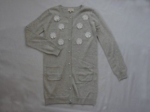 新作入荷，2026 ケイトスペード kate spade アウトレット 子供服 女の子 150cm 長袖 ロング カーディガン グレー 秋 冬 ★4 トップス 冬服 ガールズ 女児 キッズ ジュニア 【中古】 ユーズド リサイクル こども その他