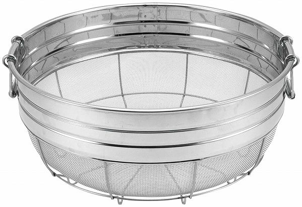 18-8 広巾ザル 60cm 溝付 取手付 0424500